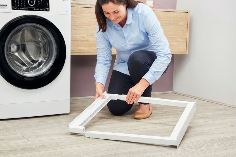 BLACK+DECKER Stapelständer Für Waschmaschine & Trockner – Platzsparend, Weiß, Mit Anti-Kipp-Sicherung