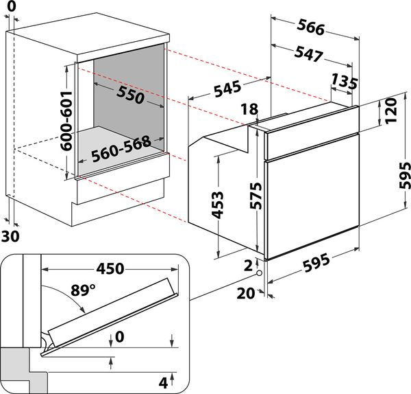 Bauknecht Einbauherd/Backofen Einbaugerät HVR2 KH5V2 IN Elektrisch A Technical drawing