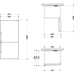 Bauknecht-Kuhl----Gefrierkombination-Standgerat-KGNXL-842-IN-2-Edelstahloptik-2-doors-Technical-drawing