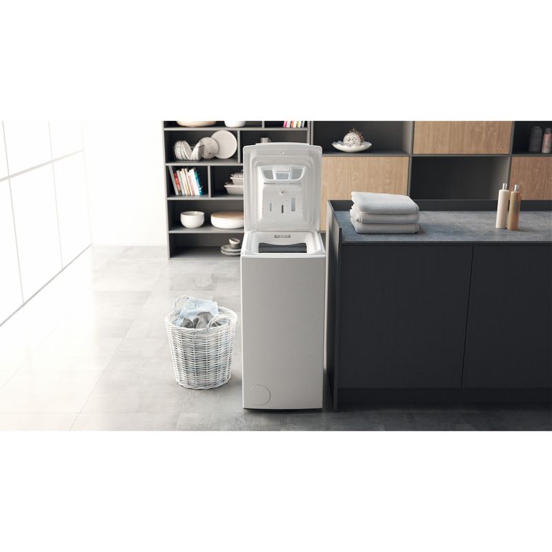 Bauknecht Waschmaschine Standgerät WAT 619 C EX Weiss Toplader C Lifestyle frontal open