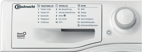 Bauknecht Waschtrockner Standgerät WT Super Eco 9614 N Weiss Frontlader Program