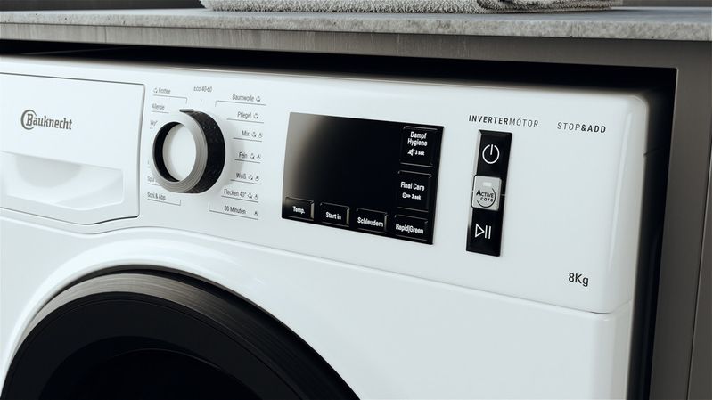 Bauknecht Waschmaschine Standgerät W Active 8A Weiss Frontlader A Lifestyle control panel