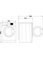 Bauknecht Waschtrockner Standgerät WT Super Eco 86 43 N Weiss Frontlader Technical drawing