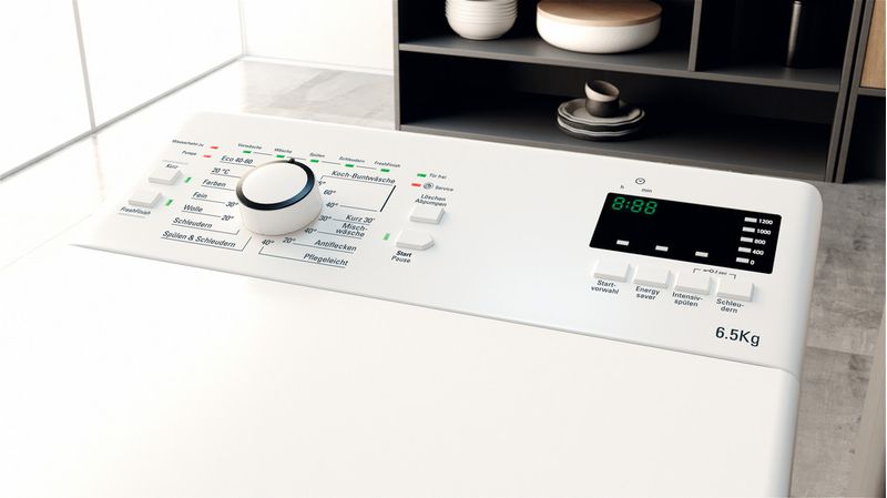 Bauknecht Waschmaschine Standgerät WMT Eco Star 6524 Di N Weiss Toplader D Lifestyle control panel