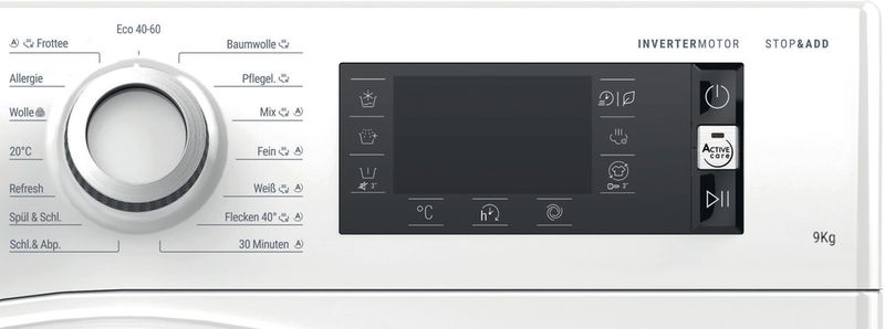 Bauknecht Waschmaschine Standgerät WM Elite Turbo 916B Weiss Frontlader B Control panel