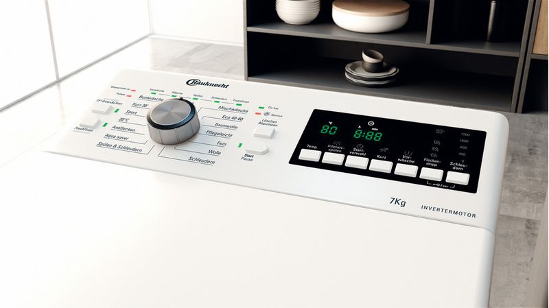 Bauknecht Waschmaschine Standgerät WAT Eco 712 B3 Weiss Toplader D Lifestyle control panel