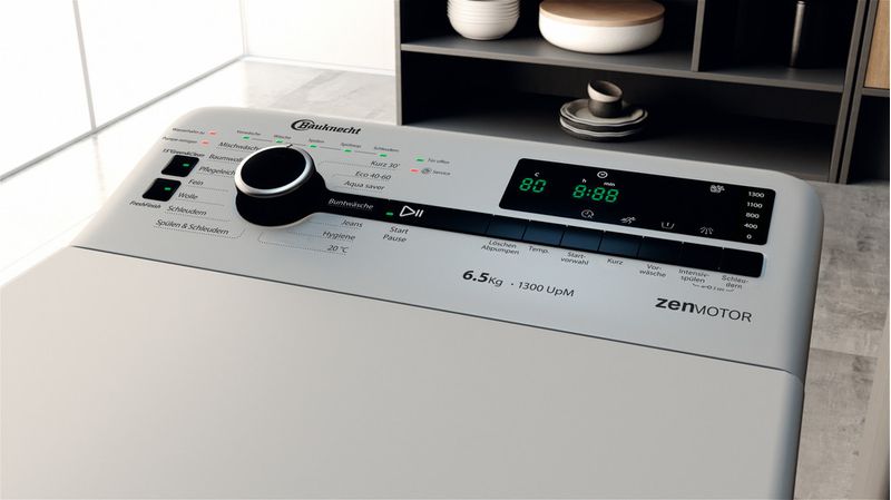 Bauknecht Waschmaschine Standgerät WMT Silver 6513 D4 Silber Toplader C Lifestyle control panel