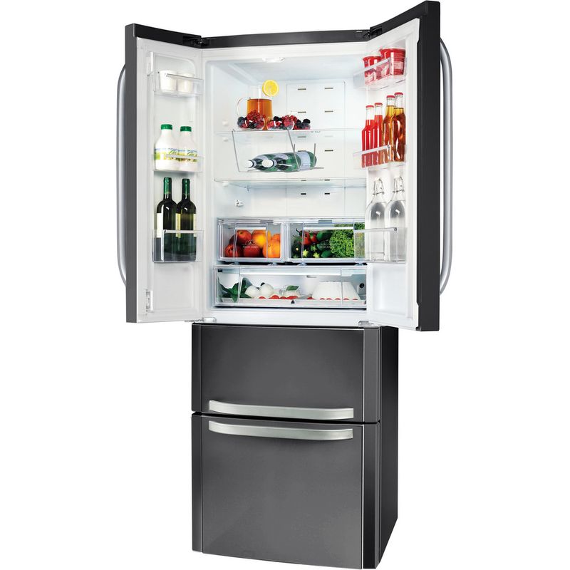 Bauknecht-Kuhl----Gefrierkombination-Standgerat-KSN-19-SW1-Schwarz-4-doors-Perspective-open