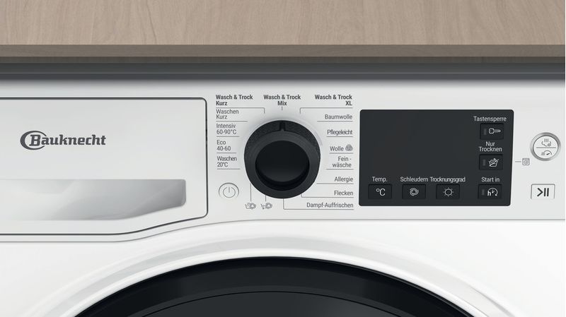 Bauknecht-Waschtrockner-Standgerat-WATK-Sense-86-DC-Weiss-Frontlader-Control-panel