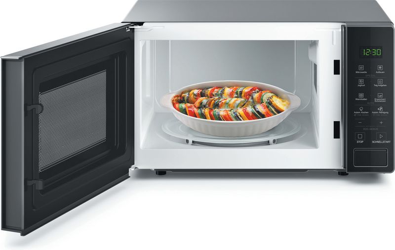 Bauknecht-Mikrowelle-Standgerat-MWOS-201-B-Schwarz-Elektronisch-20-Mikrowelle-700-Frontal-open
