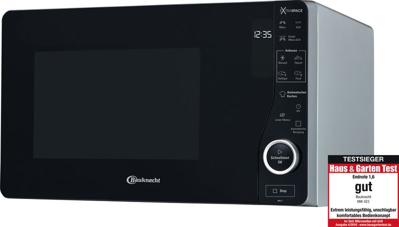 Bauknecht Mikrowelle Standgerät MW 421 SL Silber Elektronisch 25 Mikrowelle+Grill 800 Award