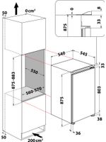 Bauknecht Kühlen Einbaugerät KSI 9GF2E Weiss Technical drawing