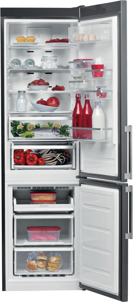 Bauknecht-Kuhl----Gefrierkombination-Standgerat-KGDNF-X20C-GDIX-Edelstahloptik-2-doors-Frontal-open