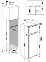 Bauknecht Kühl- / Gefrierkombination Einbaugerät KDI 14S2 Weiss 2 doors Technical drawing