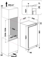Bauknecht Kühlen Einbaugerät KSI 10GF3 Weiss Technical drawing