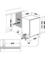 Bauknecht Dishwasher Einbaugerät B8I HF58 TUC Vollintegriert (Lieferung ohne Möbelfront) B Technical drawing