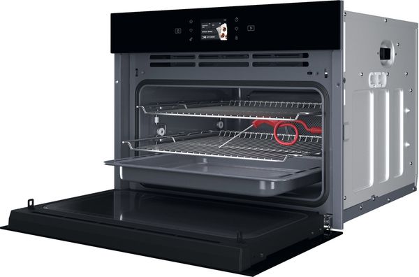 Bauknecht Mikrowelle Einbaugerät BCW11O7FHTSK Schwarz Elektronisch 53 Kombinationsbetrieb mit Mikrowelle 950 Perspective open