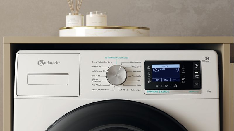 Bauknecht Waschmaschine Standgerät B6R 88E SILENCE DE Weiss Frontlader A Control panel