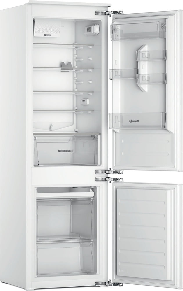 Bauknecht Kühl- / Gefrierkombination Einbaugerät BKGIL 178F12 Weiss 2 doors Perspective open
