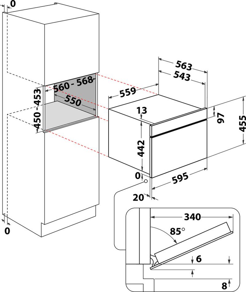 Bauknecht-Mikrowelle-Einbaugerat-BCW9O7PHTSK-Grau-dunkel-Elektronisch-53-Kombinationsbetrieb-mit-Mikrowelle-950-Technical-drawing