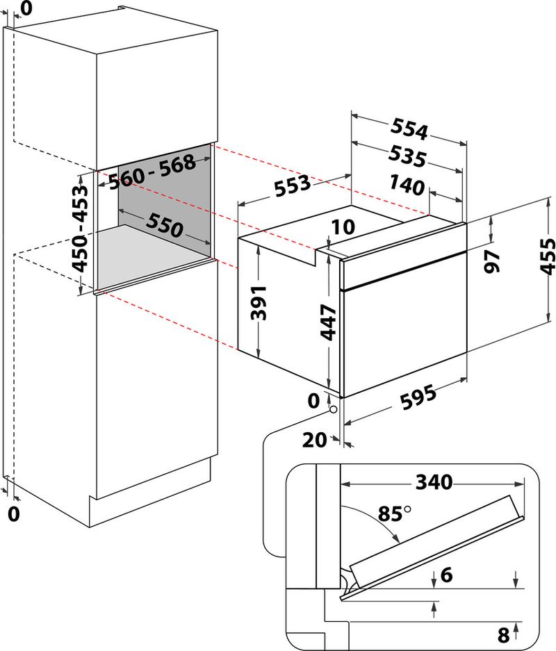 Bauknecht-Mikrowelle-Einbaugerat-BMP7O7TK-Schwarz-Elektronisch-40-Kombinationsbetrieb-mit-Mikrowelle-900-Technical-drawing