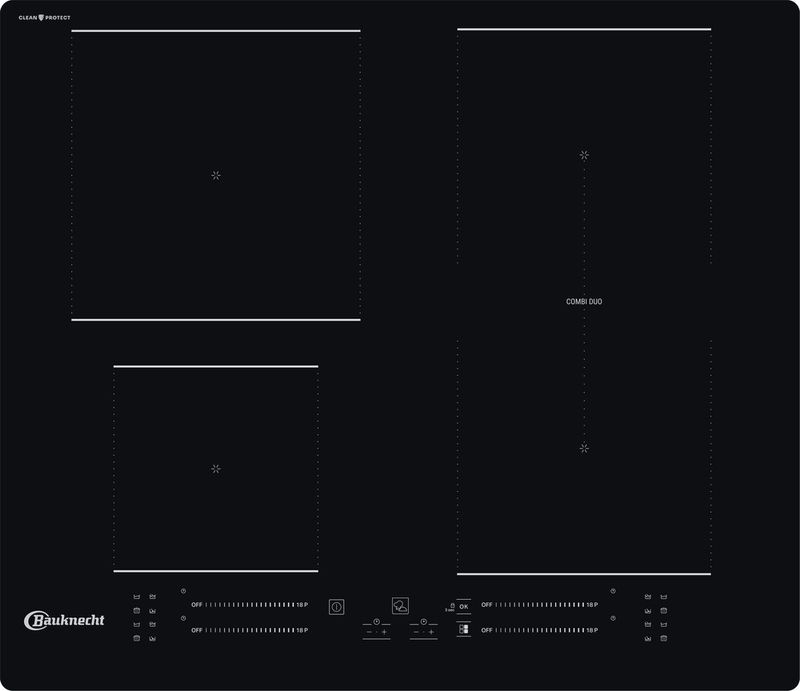 Bauknecht-Kochfeld-BS-1360B-CPNE-Schwarz-Induction-vitroceramic-Frontal