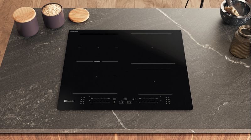 Bauknecht-Kochfeld-BS-5860F-CPNE-Schwarz-Induction-vitroceramic-Lifestyle-frontal-top-down