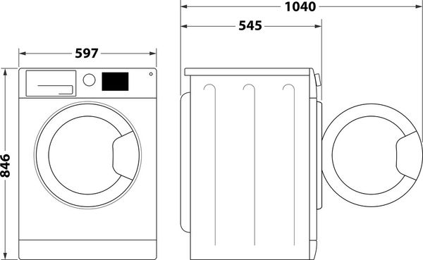 Bauknecht Trockner BT 84D WWS Weiss Technical drawing
