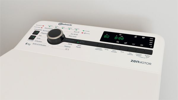 Bauknecht Waschmaschine Standgerät WMT Zen 612 B SD Weiss Toplader B Lifestyle control panel