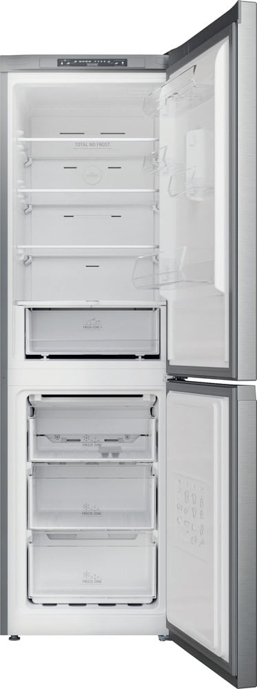 Bauknecht-Kuhl----Gefrierkombination-Standgerat-KGN-18C1IN-Saturn-Steel-2-doors-Frontal-open