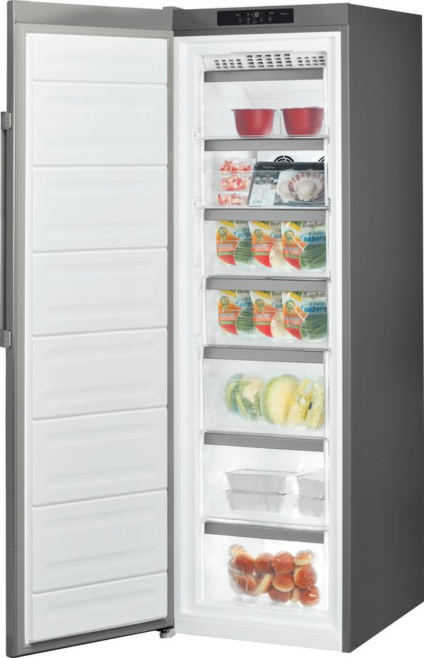 Bauknecht-Gefrierteil-Standgerat-GKN-D257GS-IN-Optic-Inox-Perspective-open