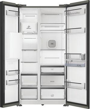 Bauknecht-Side-by-Side-Standgerat-SBS-IW-D90-Black-ARC-764-Manhattan-Gray-Frontal-open