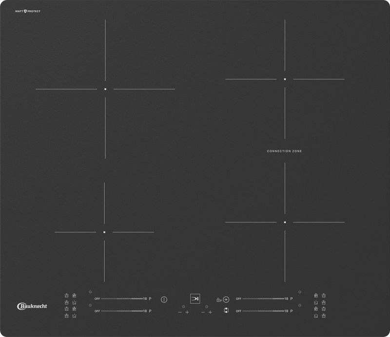 Bauknecht-Kochfeld-BKS2560BFBM-Schwarz-Induction-vitroceramic-Frontal-top-down