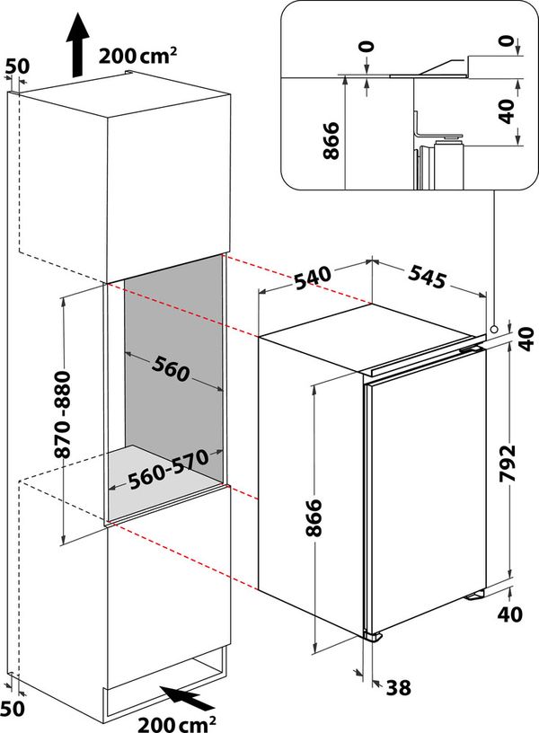 Bauknecht-Kuhlen-Einbaugerat-BKSI-9VF2-White---ARC-P1-Technical-drawing