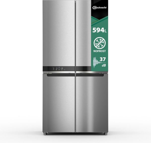 Bauknecht-Side-by-Side-Standgerat-BKQ9-U3L-EF-Inox-Look-Frontal-open