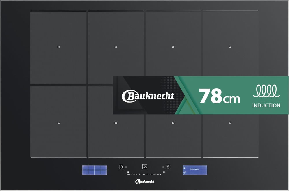 כיריים אינדוקציה Bauknecht CTAC 8780 AFSNE 80 ס"מ - Total Flexi, 8 טבעות ו-My Menu