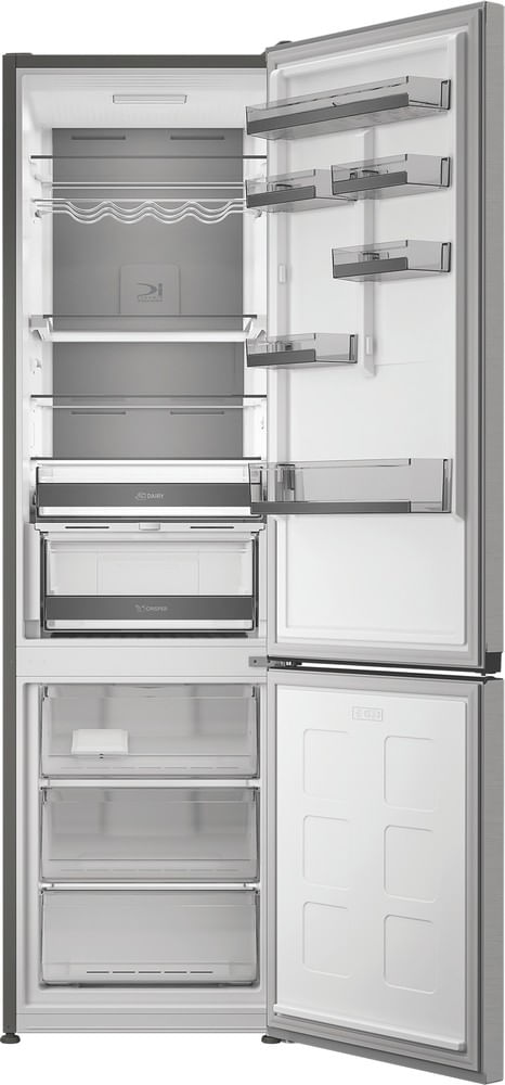 Bauknecht-Kuhl----Gefrierkombination-Standgerat-KGDNF-20AMD-IN-ARC-764-Manhattan-Gray-2-doors-Frontal-open