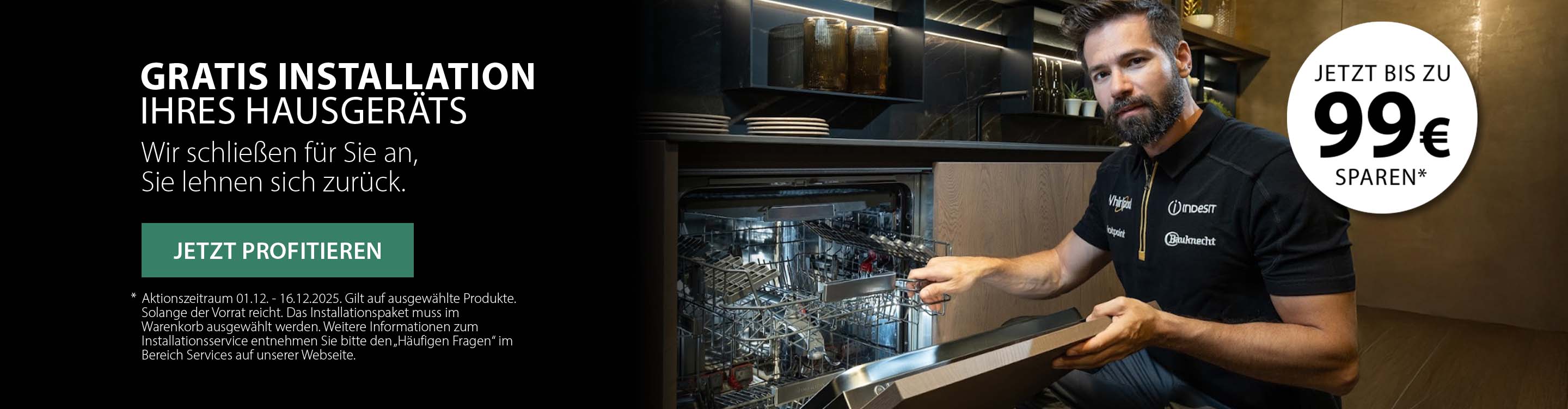Bauknecht Aktion: Gratis Installation | Aktionen Banner