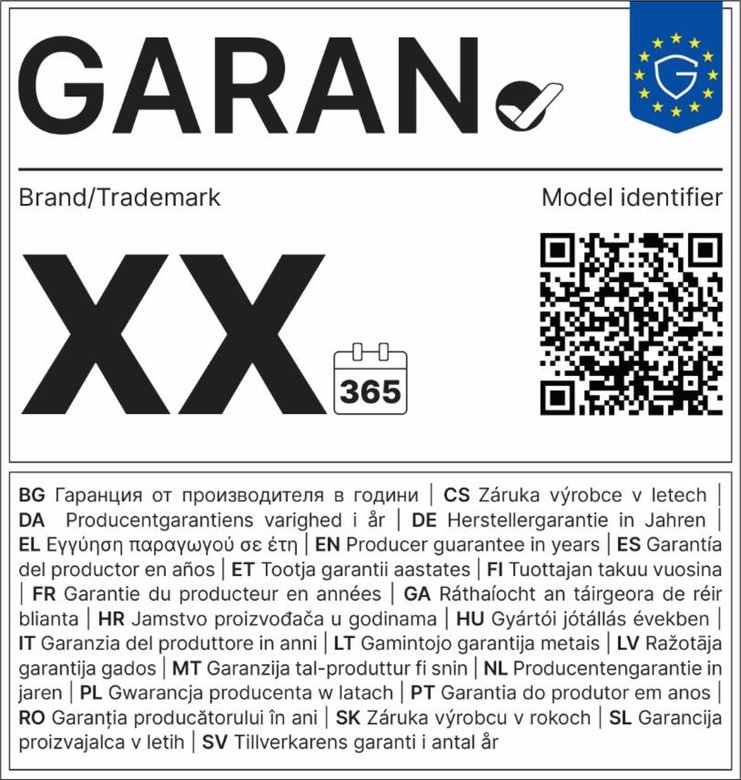 EU-Kennzeichen für die kommerzielle Haltbarkeitsgarantie
